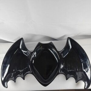 Rare Longaberger Pottery‎ Black Bat Large Serving Dish Halloween NO BASKET